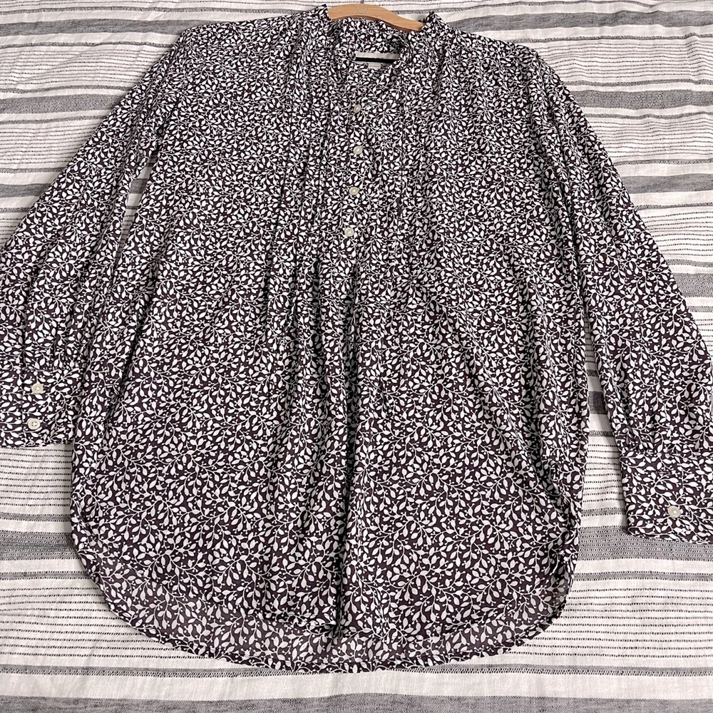 Purple and white blouse